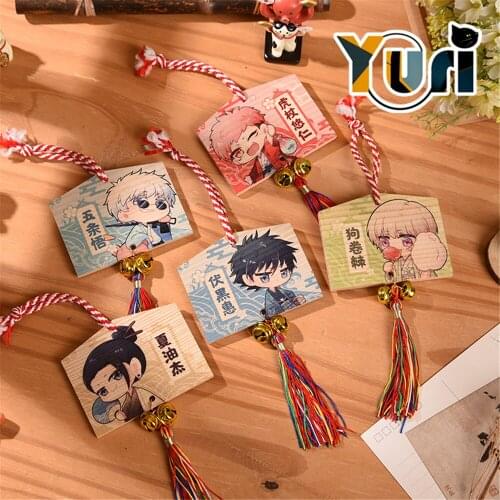 Limit Anime Jujutsu Kaisen Fushiguro Megumi Gojo Wood Board Blessing CARDS Keychain Strap Toy Cosplay Fan Gift C Sha