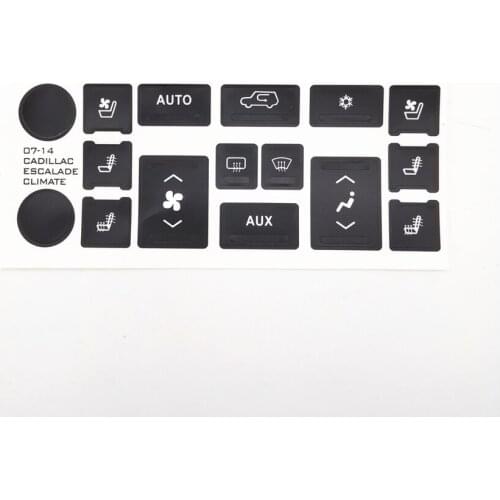 Matte Black A/C Climate Control Button Repair Decals For Cadillac Escalade 07-14
