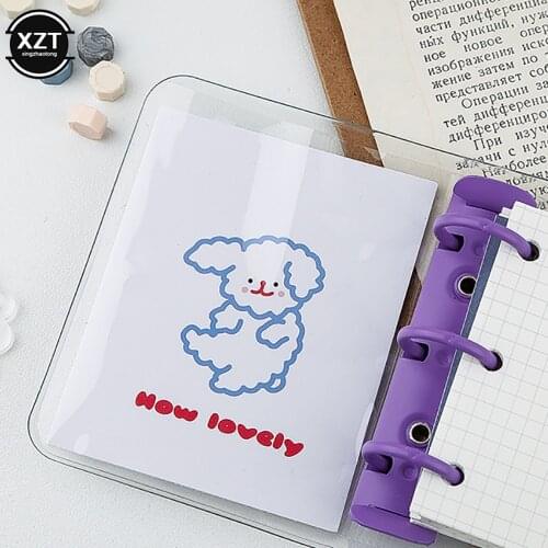 Mini Cute Loose-leaf Notebook Pocket Hand Book Creative Portable Transparent 3 Hole Binder Diary Notepad Kawaii Stationery