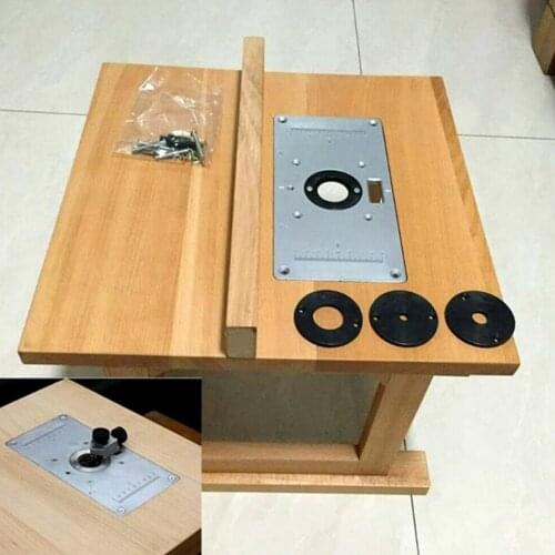 Multifunctional Aluminium Router Table Insert Plate Machine Trimmer Router Woodworking Engraving Wood Models Benches