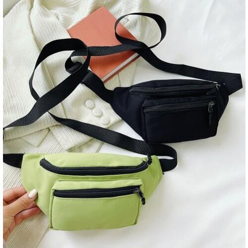 Fashion Women Solid Color Crossbody Shoulder Messenger Bag Casual Ladies Small Waist Packs Multi Layers Chest Bags