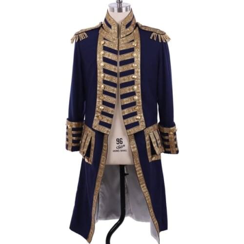 18th Century Mens Royal Military Medieval Uniform Jacket Costume Colonial Tuxedo Hamilton Coat George Washington