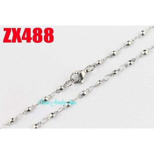 2.6mm little beads chain stainless steel necklace womens mens religious necklace fashion jewelry 20pcs ZX488