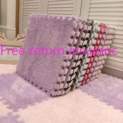 Plush Carpet Bedroom Girl Room Bedside Princess Carpet under Bed Large Area Fully Covered Splicing Floor Mat Can Be Cut
