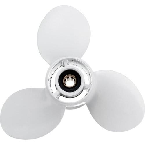 Ship Engine Outboard Propeller 3-Bladed Rotary Paddle 683-45941-00-El 9 1/4 X 12 For Yamaha 9.9-15Hp Aluminum 8 Spline Tooths Di