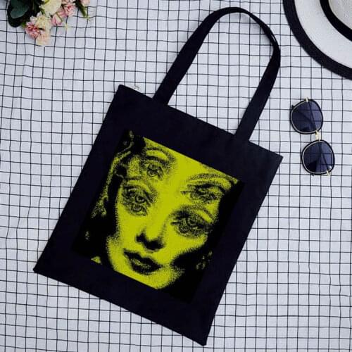 Evil horror printed casual canvas bag new large-capacity hip-hop Vintage shopper bag punk eye y2k dark female shoulder bags
