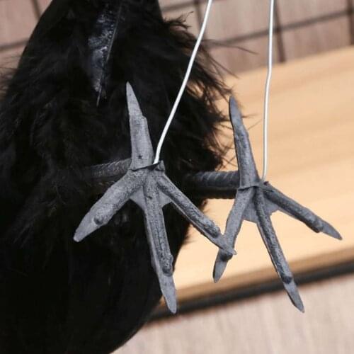 Lifelike Black Foam Feathered Crows Garden Scarecrow Birds Repellent Ravens Prop