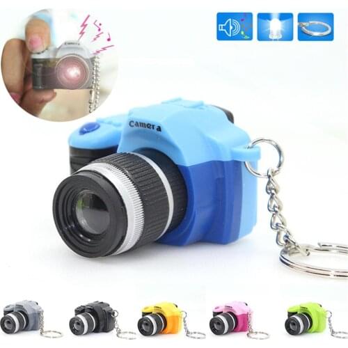 Retro SLR Camera Style LED Camera Flash Light Shutter Sound Key Chains Children Toy 2019 New