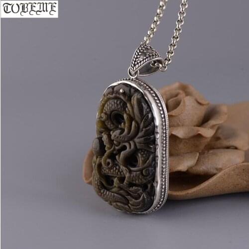 Handcrafted 100% 925 Silver Dragon Pendant Sterling Obisidian Power Dragon Pendant Good Luck Dragon Pendant