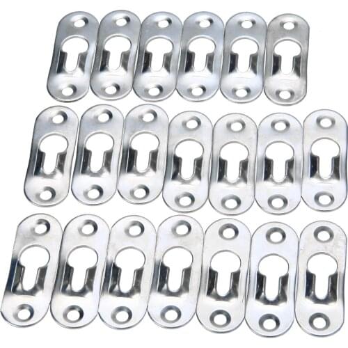 Silver Tone Metal Keyhole Hanger For Picture Photo Frame Furnniture Cabinet 44mmx16mm Picture Hanger Practical 10/20Pcs