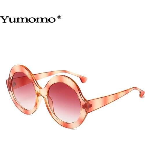 2020 New Fashion Oversized Colorful Round Sunglasses Women Vintage Gradient Eyewear Men Blue Red Shades UV400 Sun Glasses