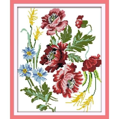 Everlasting Love Charming Flowers Chinese Cross Stitch Kit Ecological Cotton Stamped Printed 11CT 14CT DIY Christmas Decoration