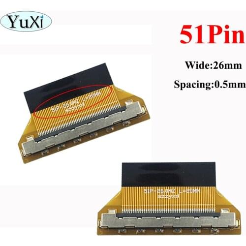 YuXi 10pcs/lot Lvds cable with lock to 51 Pin 51Pin FFC FPC Flexible Flat Cable connector for Samsung for LG LCD