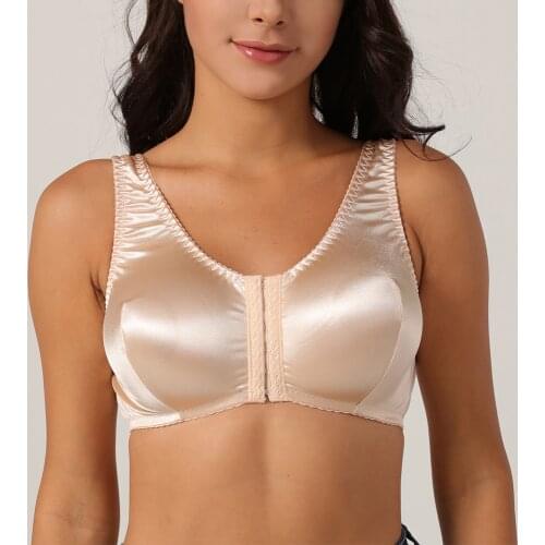 Large Size Women Plus Size Bras Breathable Brassiere Smooth fabric Comfortable Front Closure Lingerie Bralette B C C DD E F Cup