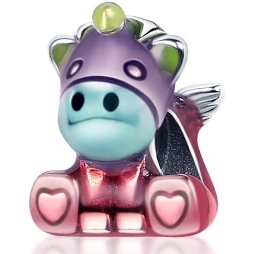 CODEDOG 100% 925 Sterling Silver Cute Licorne Dragon Dinosaur Beads fit Women Bracelets & Necklaces Silver Jewelry Making 060