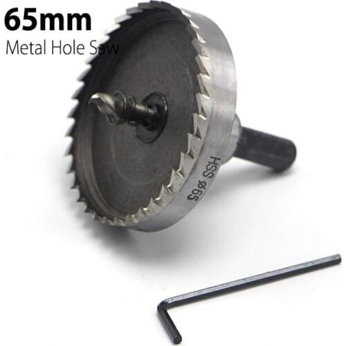 1Pc 65mm 2.56" Core Drill Bit Metal Hole Saw High Speed Steel Core Special for HSS Stainless Steel
