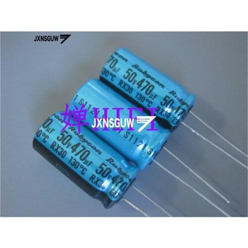 10PCS NEW RUBYCON RX30 50V470UF 12.5X25MM Aluminum electrolytic capacitors 470uF/50v 130 degrees 470UF 50V
