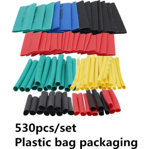 127/164/328/530pcs/set Assorted Heat Shrink Tube Black/Colorful Wire Wrap Electrical Insulation Cable Sleeving 2-13mm 40%Off