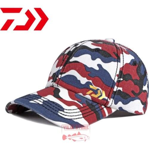2121 Daiwa Outdoor Camouflage Fishing Hat Waterproof Sport Peaked Cap Sun Hat Baseball Caps Men Hiking Hunting Breathable Caps