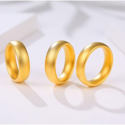 24K YELLOW GOLD CIRCLE RING WOMEN PURE 999 GOLD RING