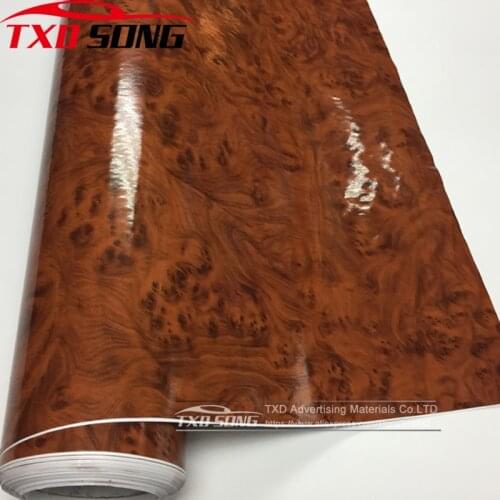 7 Sizes Glossy PVC Wood Grain Car Wrap Film Decal Wood Grain Textured Automobiles Internal Decoration Sticker DIY Car-Styling