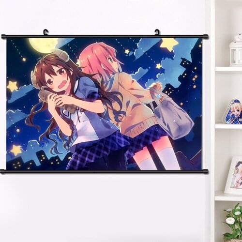 Anime Machikado Mazoku Yuko Yoshida Momo Wall Scroll Poster Manga Wall Hanging Poster Otaku Home Decoration Art Gifts 40*60cm