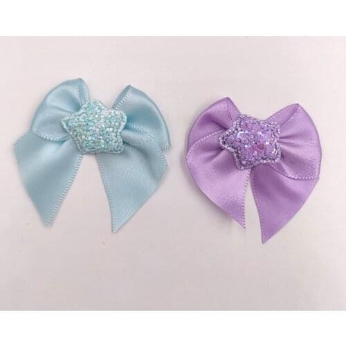 12Pcs 6CM Fabric Bowknot Applique For DIY Baby Hair Clip Hat Headwear Crafts Patches Decor Ornament Clothing Accessories