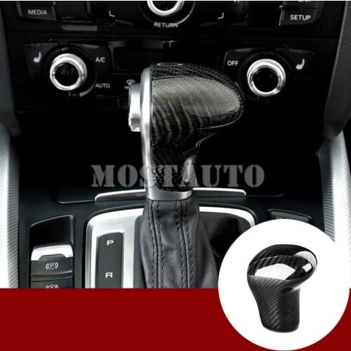 For Audi Q5 8R Carbon Fiber Center Console Gear Shift Knob Trim Cover 2013-2015 1pcs Car Accessories Interior Car Decor Car Trim