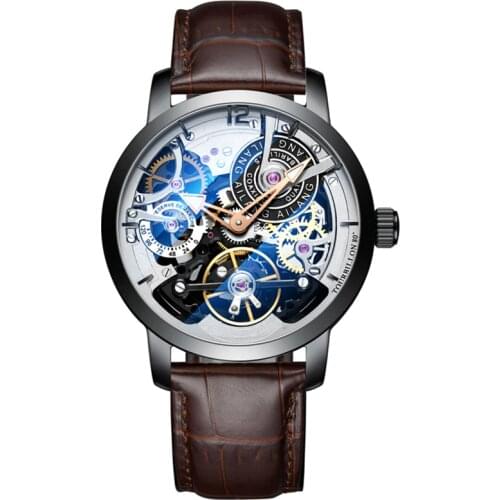 2020 design Original design watch automatic tourbillon wrist watches men montre homme mechanical Leather pilot diver Skeleton