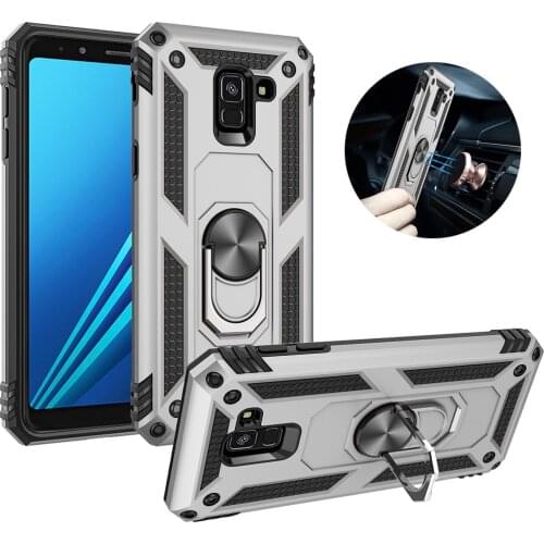 For Samsung Galaxy A6 A8 J4 J6 Plus Prime J3 J7 J8 A9 2018 J2 Pro J4 Core Phone Cover Case Armor Stand Holder Ring Magnet Coque
