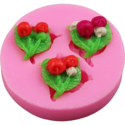DIY Cherry Shape Plunger Cake Cutter Mold Plastic Biscuit Cookie Mould Pastry Stamp Cake Modelling Tool Gift