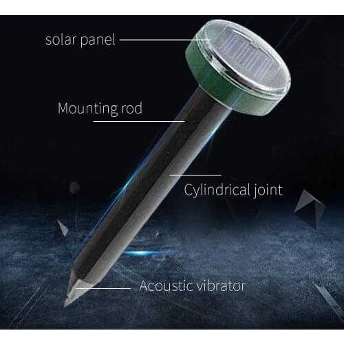 ABS Eco Friendly Outdoor Animal Rodent Control Gopher Electronic Yard Solar Energy