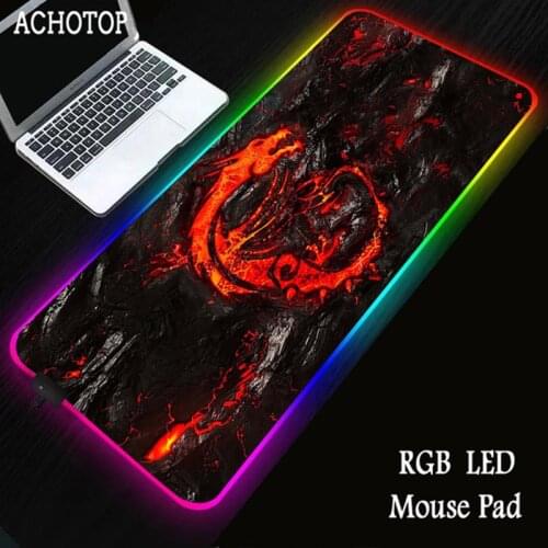Red Dragon MSI RGB Gaming Large Mouse Pad Gamer Led Computer Mousepad Big with Backlight Carpet for Keyboard Desk Mat