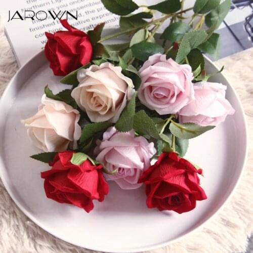 JAROWN Artificial Flannel Rose INS Simulation Flower Home Decoration Festival Wedding Flower Wall DIY Plant Wall Fake Flower