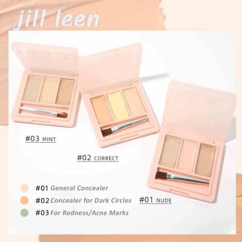 Tricolor Concealer Foundation Cream Cover Spots Acne Marks Dark Circles Lasting Anti Wrinkle Whitening Face Make Up Tool