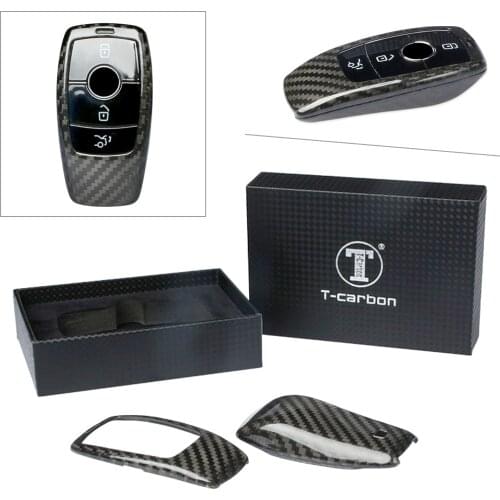 Car Remote Key Shell Case Genuine Carbon Fiber Housing Replacement For Mercedes Benz E-Class W213