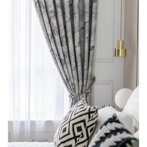 Marble Pattern Printing Modern Simple Curtains for Living Room Bedroom Study New Double-sided Light Printing Curtains Custom