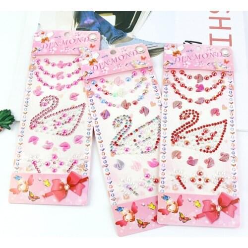 1pc Swan Resin Rhinestone Sticker Kawaii DIY Mobile Phone Decor Notebooks Accessories Supplies Child Stationery