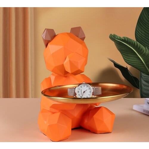 Nordic home accessories entry door entrance hall key storage decoration creative cute bear coffee table desktop tray