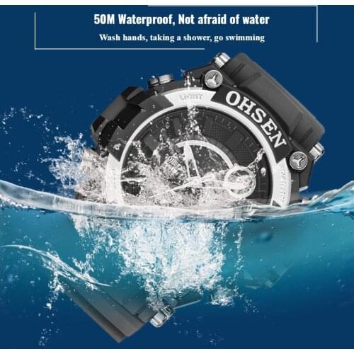 NEW Arrival 2019 Quartz Digital Men Sport Watch Fashion Waterproof Military Wristwatch Army clock Rubber Band Man Male