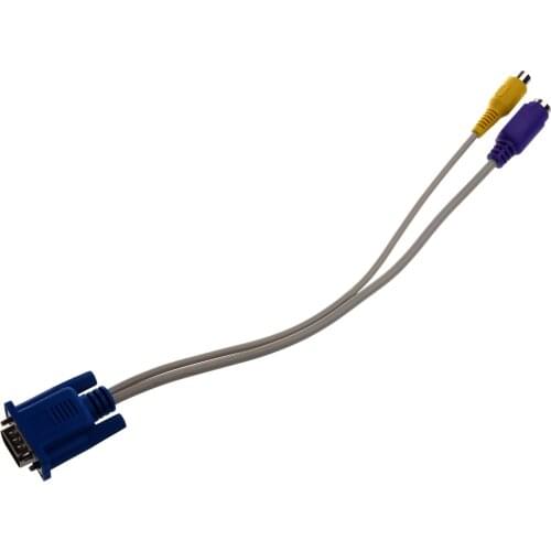 New Style Hot Sale Blue Yellow 4 in / 10.2 cm TV-out VGA to S-Video/RCA Cable Adapter