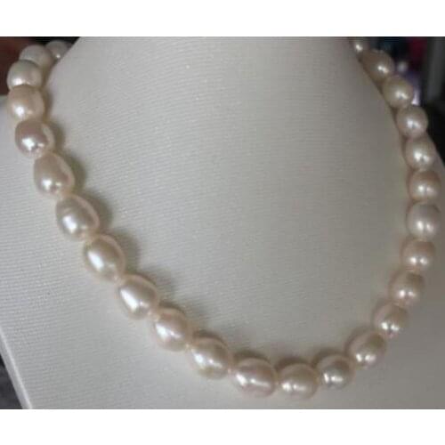 10-11mm south sea baroque white pearl necklace 18inch