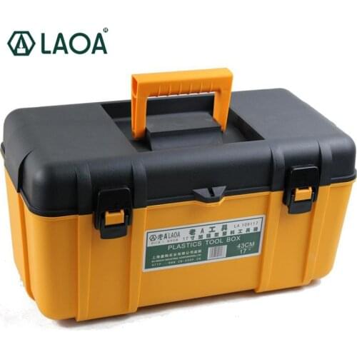 LAOA PP Material Thicken Tool Box Yellow&Black Strengthen Tools Case With Inner Layer