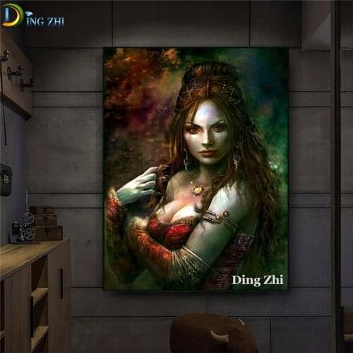 Full Drill Mosaic 5D Diamond Painting Diy Sexy Vampire Beauty Embroidery Rhinestone Cross Stitch Living Room Handmade Decor Gift