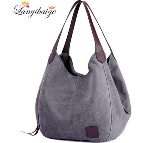 Luxury Designer Handbag Women 2021 New Totes Bags Large Capacity Canvas Bag Three Layers Pocket Handbags Canvas Shoulder Bags