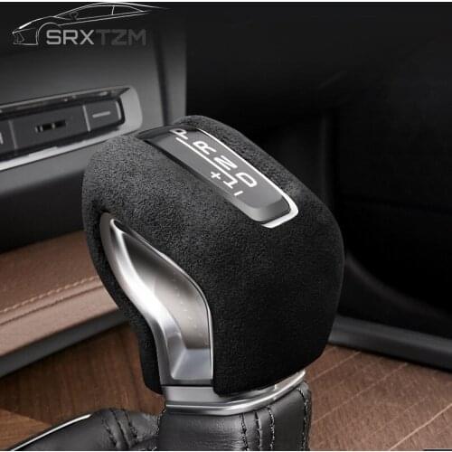 Alcantara Abs Shift Head Knob Trim Cover Handle Sticker Decoration Interior Parts For Volvo Xc60 Xc90 S60 V60 S90 V90 2015-2020