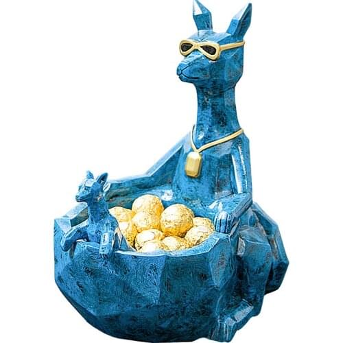 32CM NORDIC KANGAROO STATUE CREATIVE STORAGE BOX DECORATION RESIN ANIMALS ART SCULPTURE HOME DECORATION ACCESSORIES R2468
