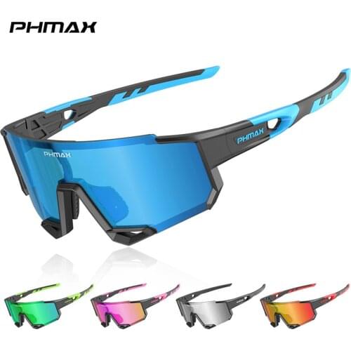 PHMAX Polarized Sports Mens Sunglasses TR90 Mountain Bicycle Cycling Glasses Outdoor Riding Protection Bike Eyewear Goggles