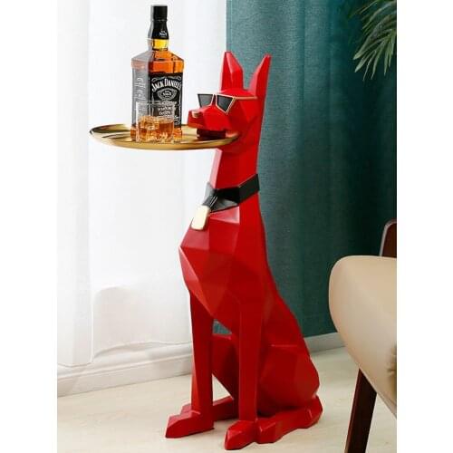 Figurine DogPallets StatuesCreative Nordic Decoration Home Living Room Sculpture Large Landing Dog Statue NordicStyle Decoration