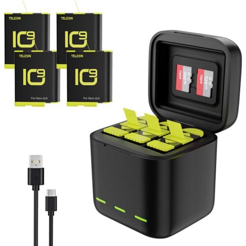 GoPro 9 Battery Charger Smart Fast Charging Case 1750mAh Li-ion Battery Storage Box For GoPro Hero 9 Sport Camera Accessories